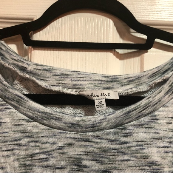 White Birch Shirt Gray and White Long-Sleeved Top 2X NWOT - Picture 3 of 6